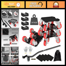 Heavy Duty Furniture Dolly with 5 Wheels, 3474LBS Capacity, 360 Rotatable Rubbe