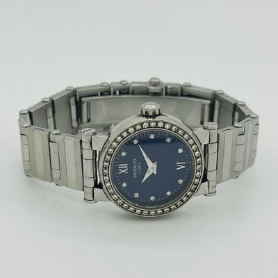 Movado Vizio Diamond Women's Steel Silver 24mm Sapphire Swiss