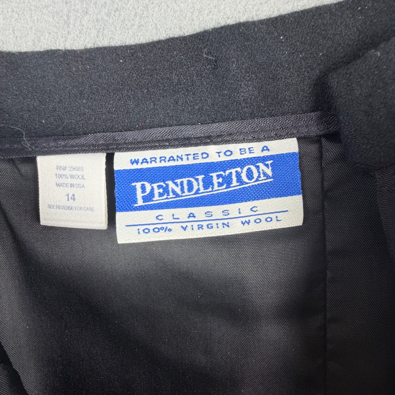 Pendleton Classic 100% Wool Lined Black Skirt 14 … - image 4