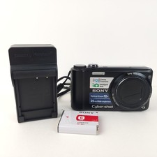 Sony Cyber-shot DSC-H55 14.1MP Digital Camera Black 10x Zoom Charger TESTED