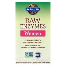 Garden of Life RAW Enzymes Women 90 Veggie Caps Dairy-Free, Gluten-Free, No
