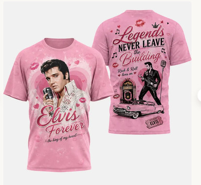 Elvis Presley Forever 3D Shirt, Elvis King Of Rock 2 Sided Shirt