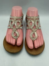 Not rated Faux Suede Blinged Jeweled Gypsy Sandals Size 6