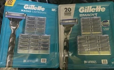 Gillette Mach3 Razor Blade Refill Cartridges - 20 X 2 = 40