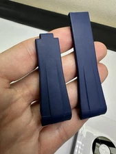 Rubber B Watch Strap Blue 20mm Band For Submariner Etc M103