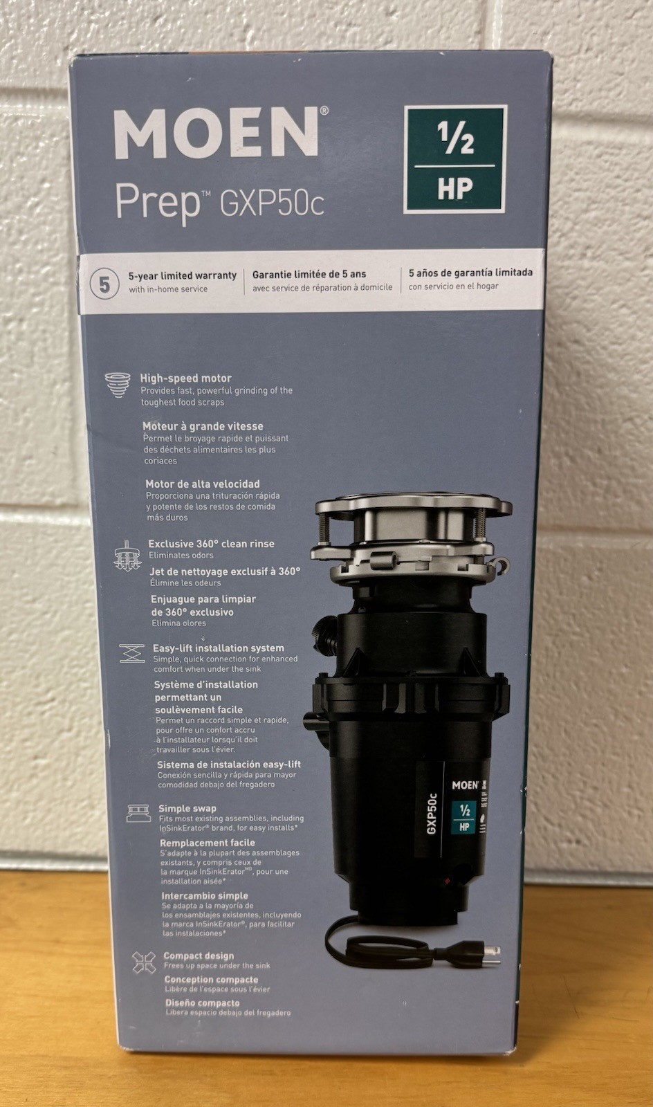 Moen GXP50C Prep Series PRO 1/2 HP Continuous Feed Garbage Disposal