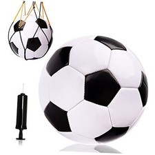 Kids Soccer Ball Size Size 3 Size 4 Size 5 with Pump Deflated, 2 Classic 1 pcs