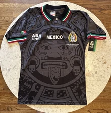 MEXICO - SMALL  JERSEY, CAMISA DE SELECCION MEXICANA RETRO 98 NEGRA MUNDIAL, ABA