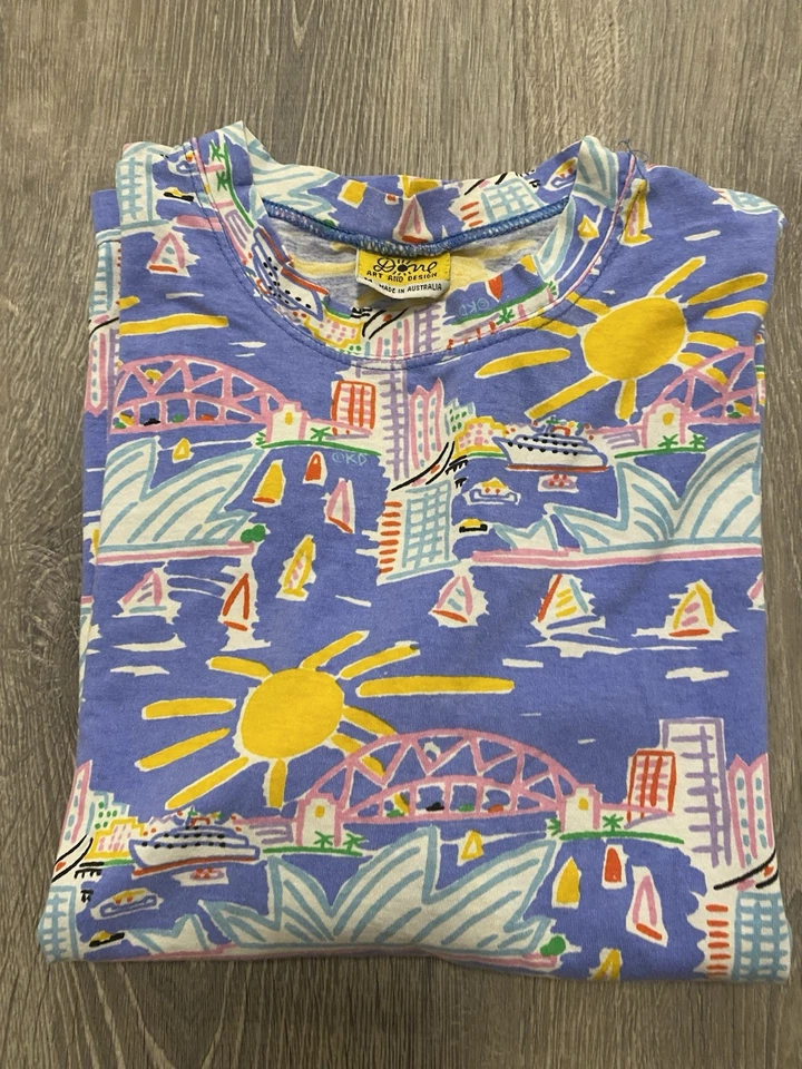 Camiseta australiana vintage Ken Done años 80 arte pop Australia monumentos - talla M Foto 2 de 4