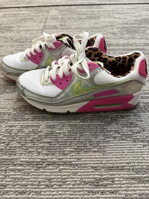 Nike Air Max 90 Shoes Womens Size White Pink Leopard Atmos