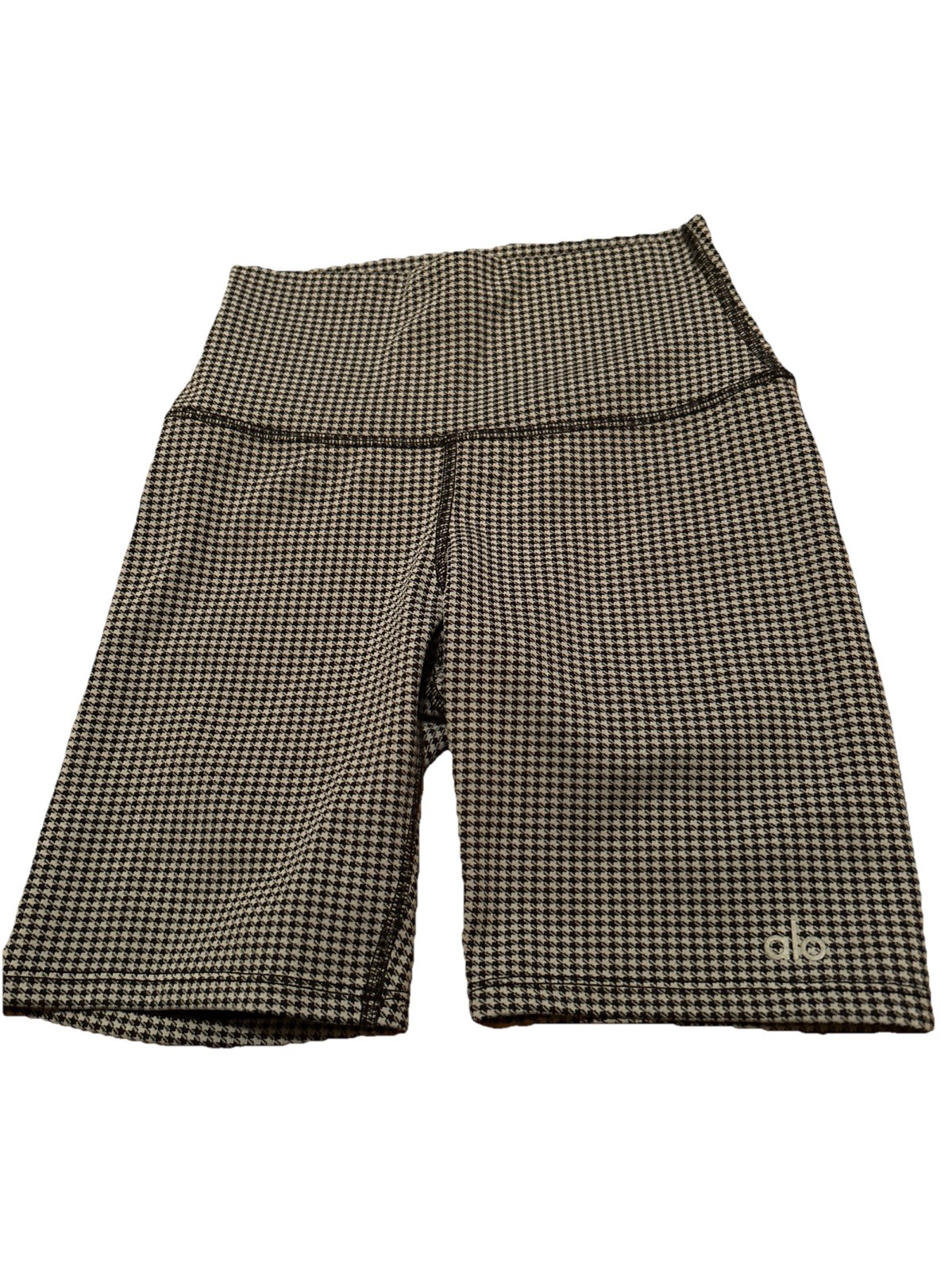 Alo Biker Shorts Micro Houndstooth Black And White Size XS-image