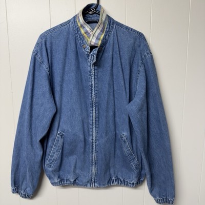 Vtg 80/90s Polo Ralph Lauren Denim Harrington Jacket Bomber Zip