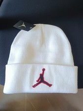Jordan Fall/Winter Thermal Stretch Knit Hat White with Black Logo