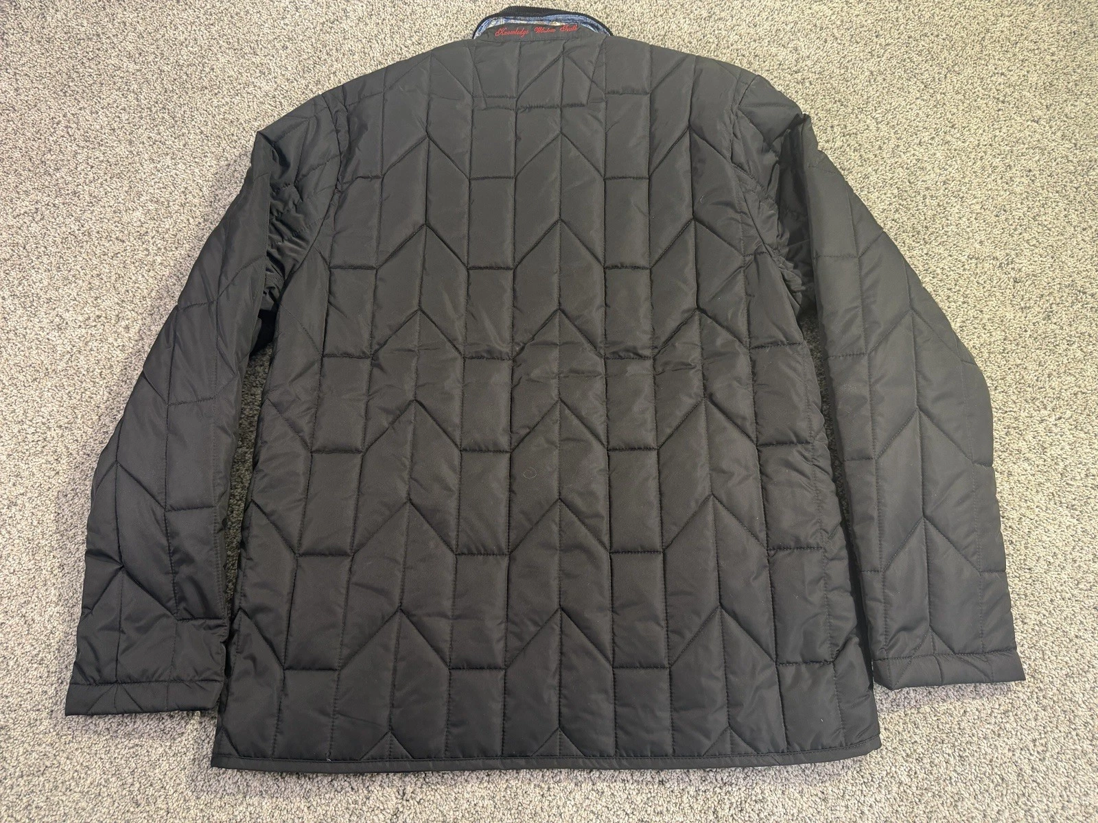 NWT Robert Graham Men’s Quilted Jacket Puffer Shirt Large Black Print Lining image 5