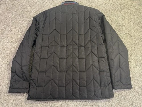 NWT Robert Graham Men’s Quilted Jacket Puffer Shirt Large Black Print Lining image 5