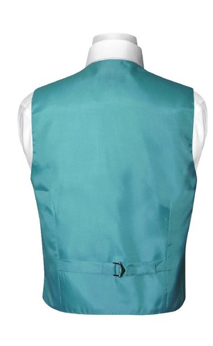 BOY'S Dress Vest & NeckTie Solid TURQUOISE AQUA BLUE Color Neck Tie Set size 6 - Picture 3 of 3
