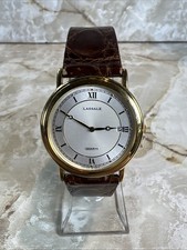 Lassale by Seiko Gold Tone Unisex Watch Crocodile Band Tested NEW BATTERY