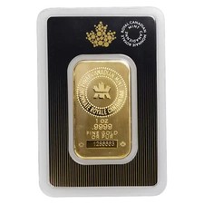 1 oz Gold Royal Canadian Mint Bar .9999 Fine in Sealed Assay Card 4266.00 per troy oz