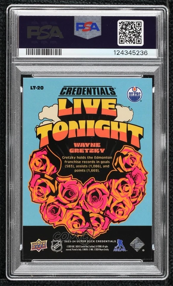 2023-24 Upper Deck Credentials Live Tonight Wayne Gretzky #LT-20 PSA 8 HOF - Image 2 of 3