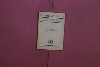 354113 FACHKATALOG I J.C.B. Mohr (Paul Siebeck) Philosophie und Geschichte