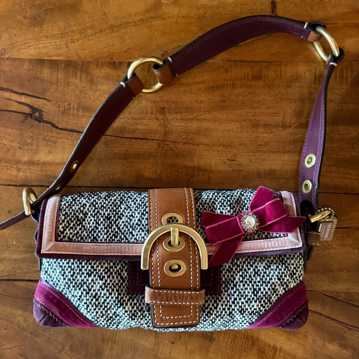 Coach Women's Suede Exterior Purple Bags & Handbags for Women | eBay
