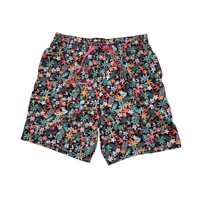 CHUBBIES Swim Trunks Mens L Black Floral Toucan The Bloomerangs 7'' Inseam