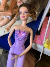 Barbie Fairytale Ballerina Girl Doll Crown Tutu Purple 2011 Mattel Brunette Toy