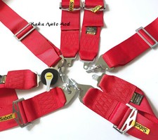 Universal Red Sabelt 4 Point Camlock Quick Release Racing Seat Belt Harness