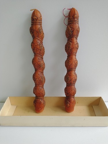 Palitos de vela vintage Adam Gies Fulda arte en cera Gautsch Wachskunst Alemania sin usar - Imagen 12 de 22