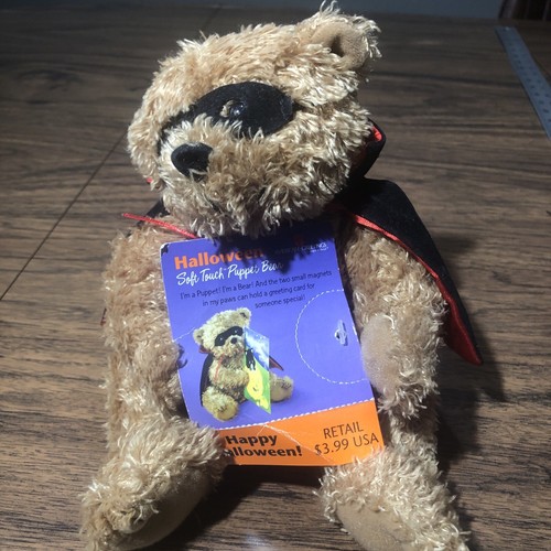 American Greeting Halloween Bear Puppet Greeting Card Holder 6” Soft Plush - Picture 12 of 12