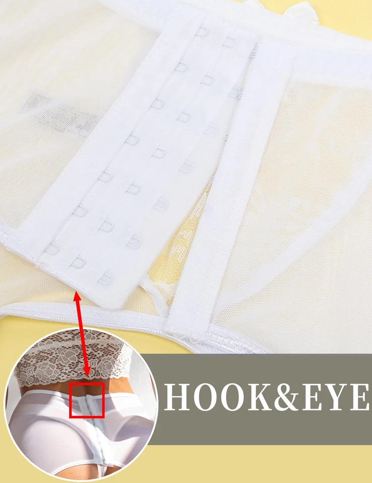 Taille Haute Porte Jarretelle Dentelle Sexy Erotique Grande Taille Gaine Port... - Photo 2/4