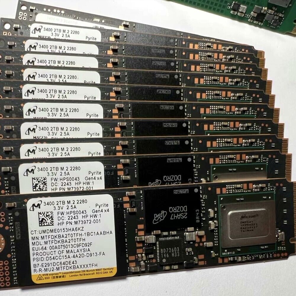 Micron 3400 Series 1TB MTFDKBA2T0TFH PCIe NVMe M.2 Gen4 x4 80mm