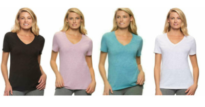 Felina Ladies' V-Neck Short Sleeve Slub T-Shirt