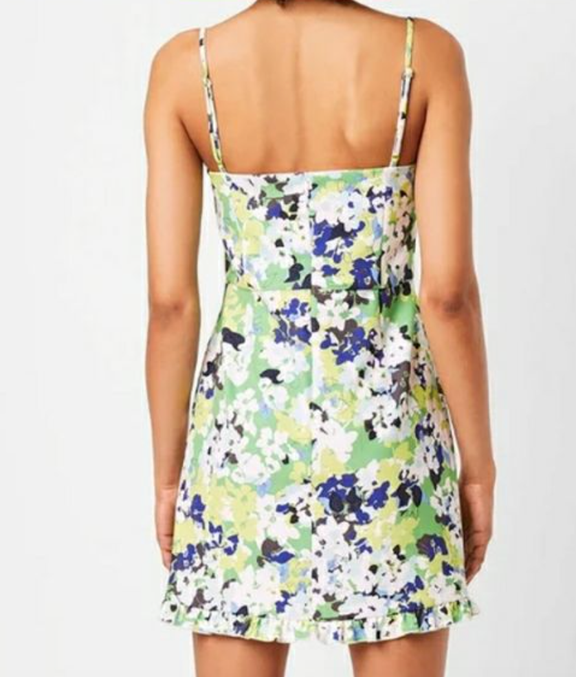 NWT French Connection Whisper Balbala Blue/Green Floral Dress Size 0 Retail  $128 | eBay