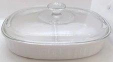 Corningware French White Divided Lidded 8 Liter Serving Dish.