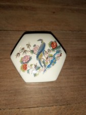 Vintage Decorative Porcelain Hexagon Trinket  Box Carl Scheidig Porzellanfabrik