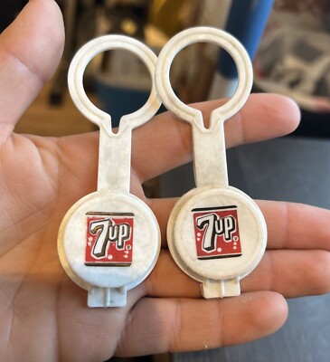 Vintage 7up Soda Bottle Reusable Caps Covers Lids Plastic Red Logo