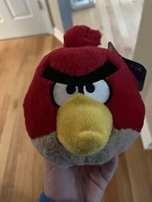 2010 Angry Birds Plush Red Bird Toy Stuffed Animal 8" No Sound