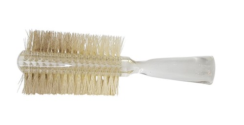 Vintage Fuller Bristle Comb Brush Lucite Clear Regular 8 Row Half Round Crescent - Picture 5 of 6