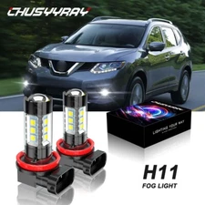 For Nissan Rogue 2014-2020 6000K LED Fog Light Bulbs Kit H11 2pc High Brightness