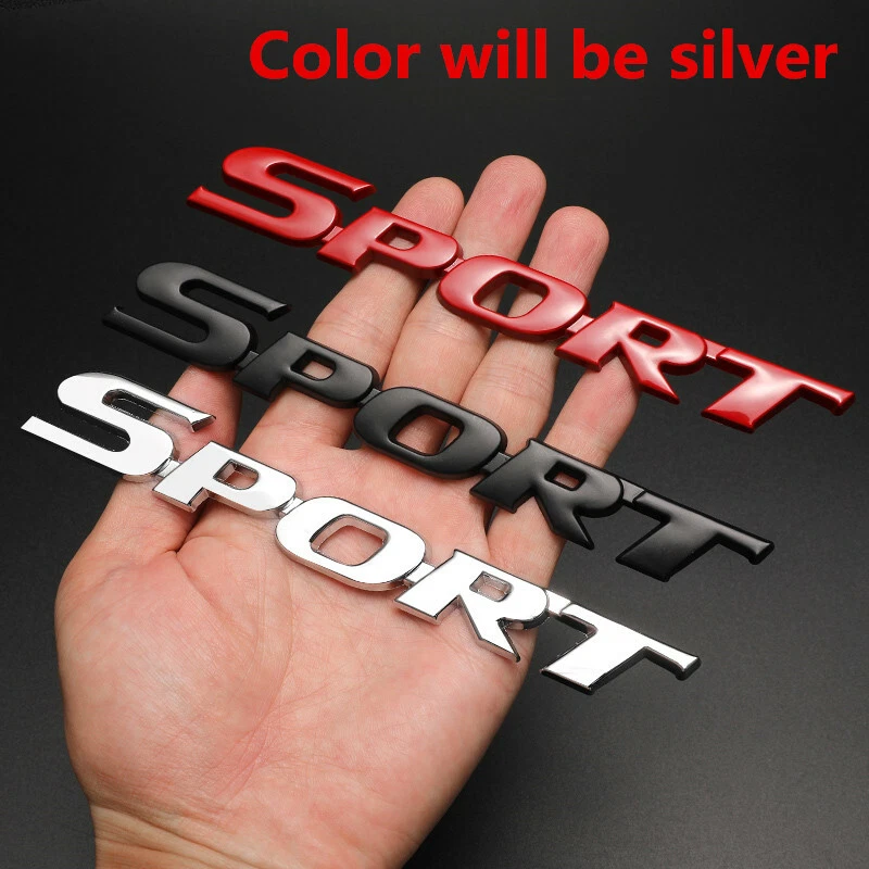 Car Trunk Bumper SPORT Logo Emblem Badge Sticker Silver Metal Decal Accessories  - Image 4 of 4