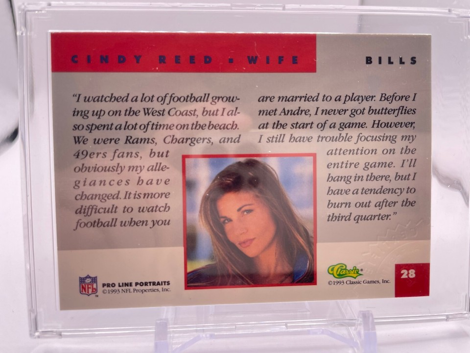 Rare 1993 Pro Line Portraits Football Wives #28 Cindy Reed Auto ...