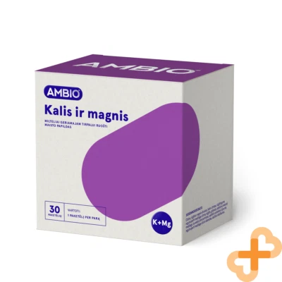 AMBIO Potassium & Magnesium 30 Sachets Disolves in Water Drink Food Supplement