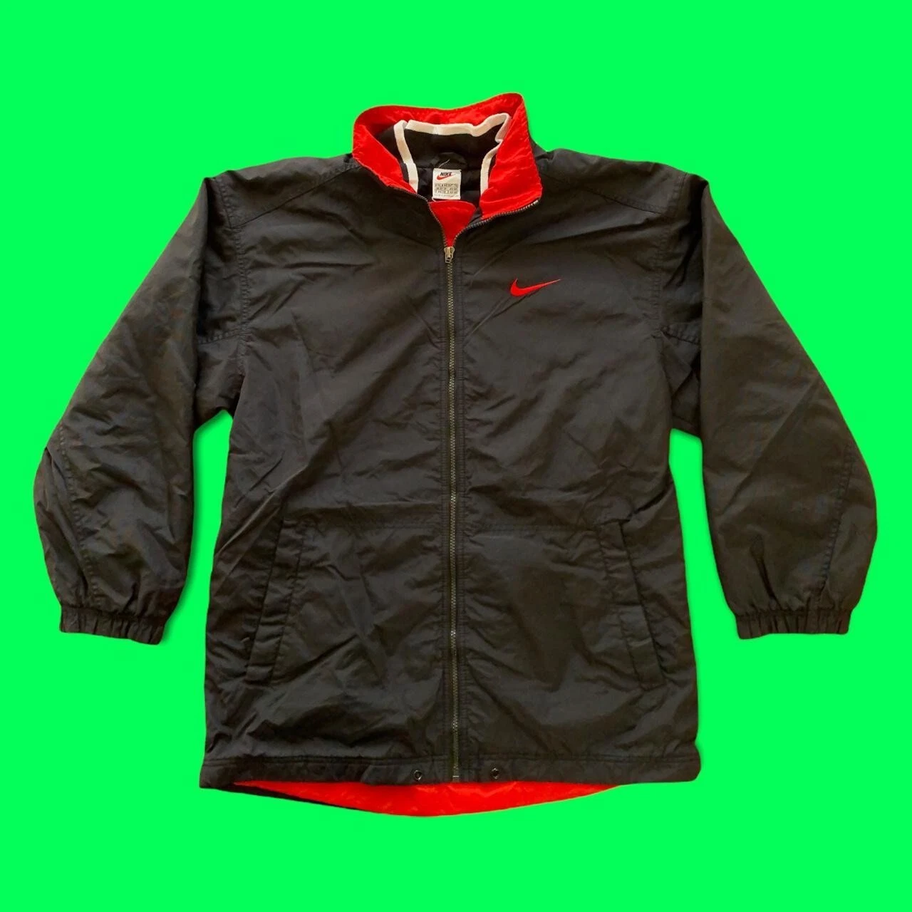 NIKE Men's Vintage Lightweight Jacket, Black/Red, Small | UK S | EU 44/48