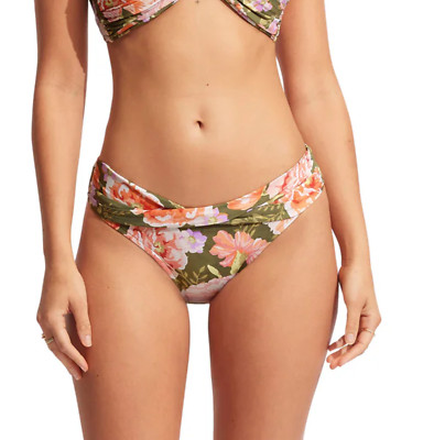 Seafolly Paradise Garden Twist Band Mini Bikini Bottom L83640 Women's Size US 4