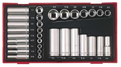 TENGTOOLS 68610104 Set Di Bicchieri Combinati 1/4-3/8 TTAF32