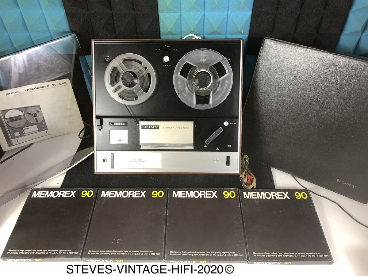 SONY TC-255 STEREO SOLID STATE TAPECORDER + LID + COVER + SONY TC-255 STEREO SOLID STATE TAPECORDER + LID + COVER +