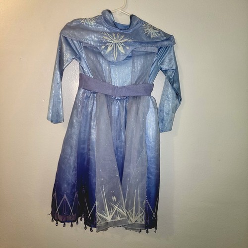 ELSA COSTUME 5/6 Disney Ice Queen Elsa Ice Blue Bling and Beads Girls Frozen II - Picture 6 of 8
