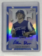 2021 LEAF METAL PERFECT GAME AIDAN WEAVER AUTO BLUE REFRACTOR 13/30