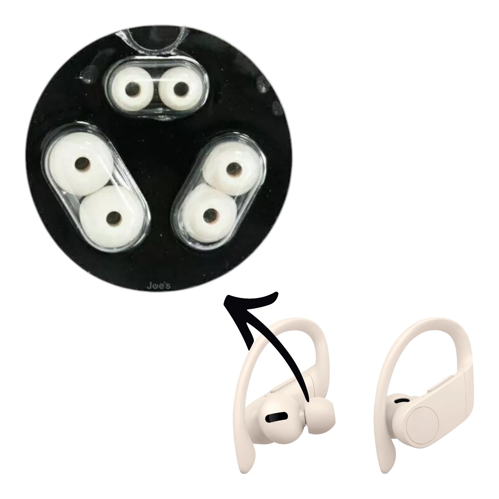 Beat Powerbeats Pro Beats X Wireless Earbuds Rubber Replacement Ear Tips (Ivory)